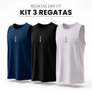 Kit 3 Regatas Dryfit Masculina Premium Fitness para Treino ST7-CP3 - Viltrum